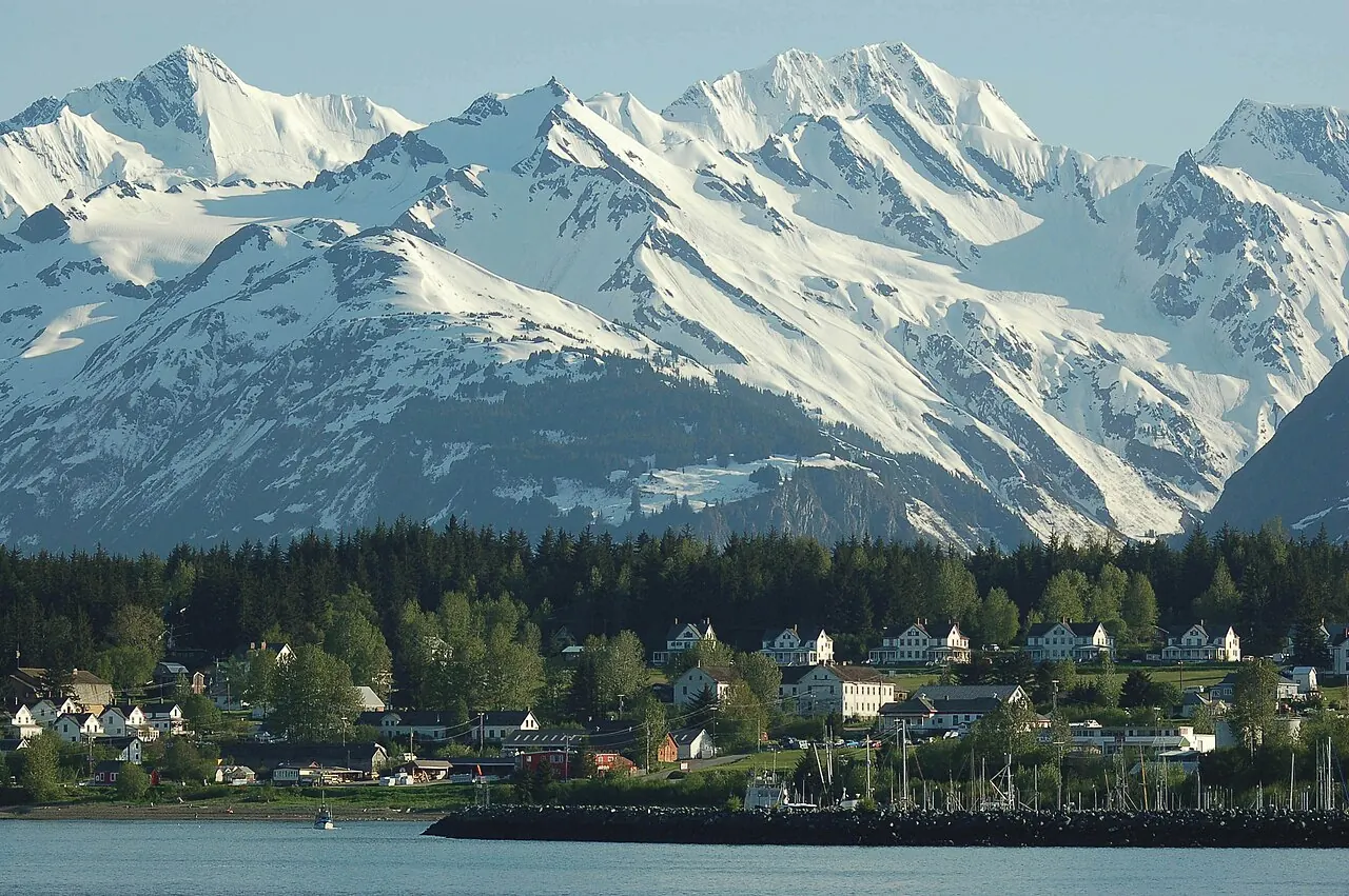 Fort William H. Seward and the mountains above Haines